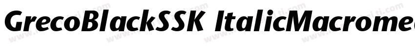 GrecoBlackSSK ItalicMacromedia Font字体转换
